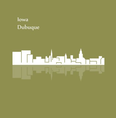 düz şehir silueti, basit vektör çizim 