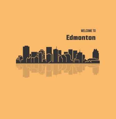 düz şehir silueti, basit vektör çizim 