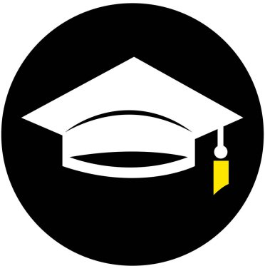 renk arka plan, basit vektör çizim üzerinde yüksek lisans şapka