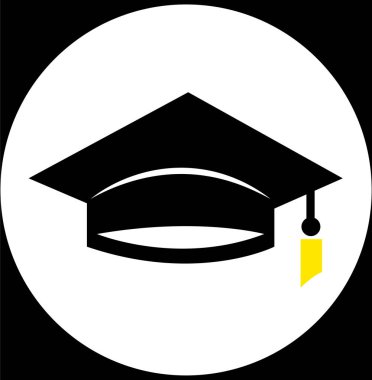 renk arka plan, basit vektör çizim üzerinde yüksek lisans şapka