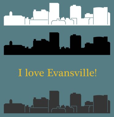 düz şehir siluetleri, basit vektör çizim seti 