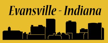 düz şehir silueti, basit vektör çizim 