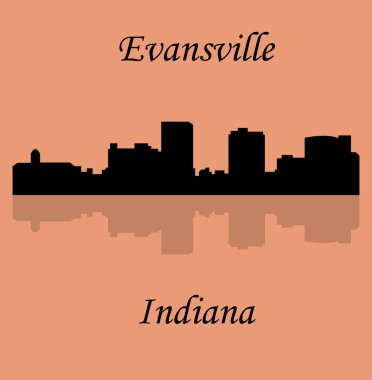 düz şehir silueti, basit vektör çizim 