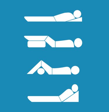 renk arka plan, basit vektör çizim üzerinde pozlar uyku seti