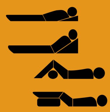 renk arka plan, basit vektör çizim üzerinde pozlar uyku seti