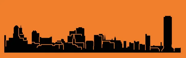 düz şehir silueti, basit vektör çizim 