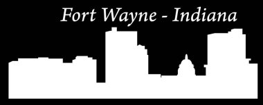 düz şehir silueti, basit vektör çizim 