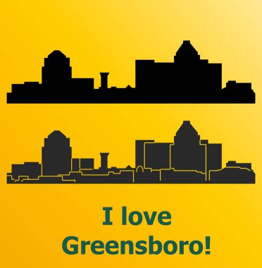 düz şehir siluetleri, basit vektör çizim seti 