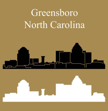 düz şehir siluetleri, basit vektör çizim seti 