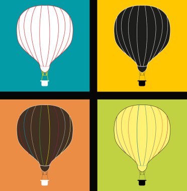 hava balonları renk arka plan, basit vektör çizim üzerinde
