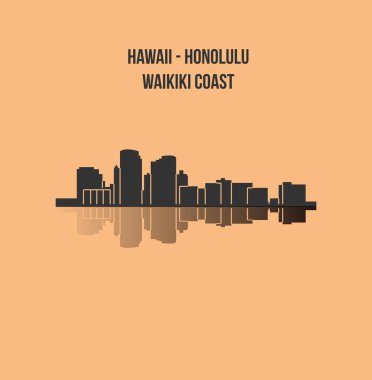 düz şehir silueti, basit vektör çizim 