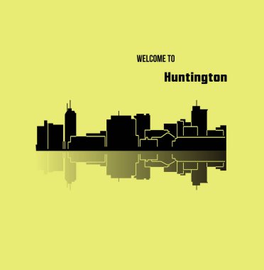 düz şehir silueti, basit vektör çizim 