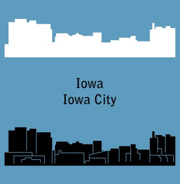 düz şehir siluetleri, basit vektör çizim seti 