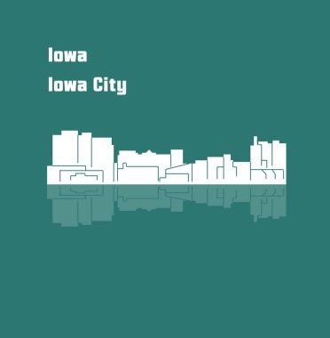 düz şehir silueti, basit vektör çizim 