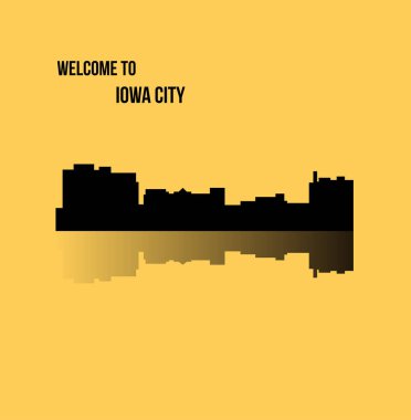 düz şehir silueti, basit vektör çizim 