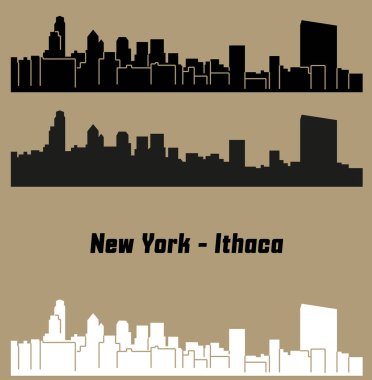 düz şehir silueti, basit vektör çizim 