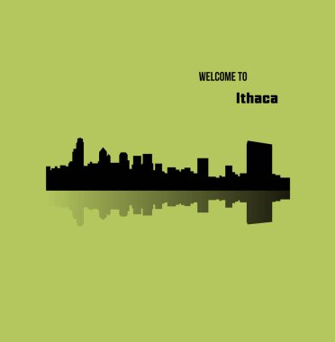 düz şehir silueti, basit vektör çizim 