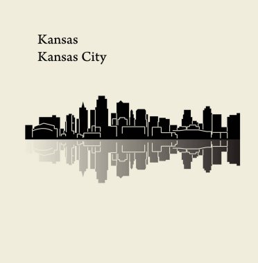 düz şehir silueti, basit vektör çizim 