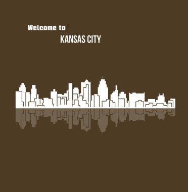 düz şehir silueti, basit vektör çizim 