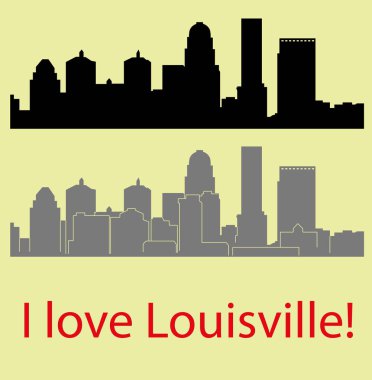 düz şehir siluetleri, basit vektör çizim seti 