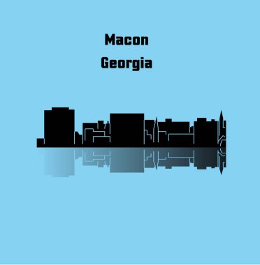 düz şehir silueti, basit vektör çizim 