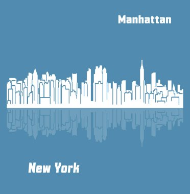 düz şehir silueti, basit vektör çizim 