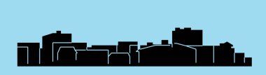 düz şehir silueti, basit vektör çizim 
