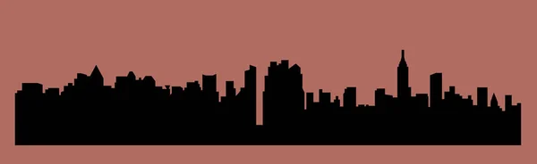 平的城市剪影 简单的向量例证 — 图库矢量图片