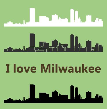 düz şehir siluetleri, basit vektör çizim seti 