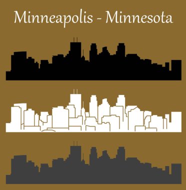 düz şehir siluetleri, basit vektör çizim seti 