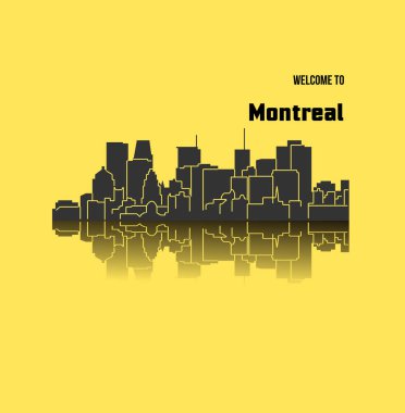 düz şehir silueti, basit vektör çizim 