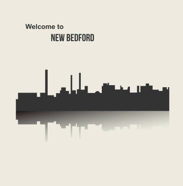 düz şehir silueti, basit vektör çizim 