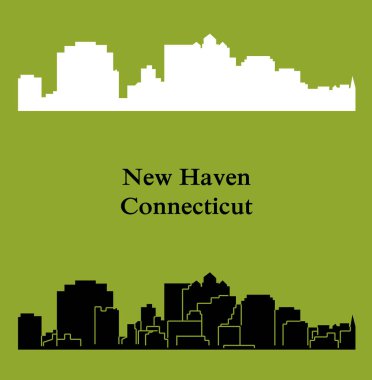 düz şehir siluetleri, basit vektör çizim seti 