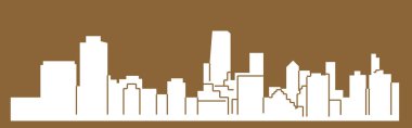 düz şehir silueti, basit vektör çizim 