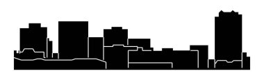 düz şehir silueti, basit vektör çizim 
