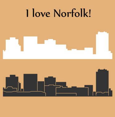 düz şehir siluetleri, basit vektör çizim seti 