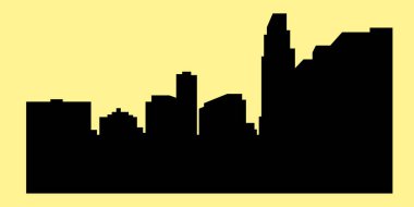 düz şehir silueti, basit vektör çizim 