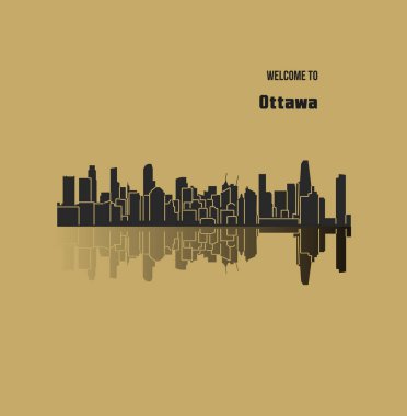 düz şehir silueti, basit vektör çizim 