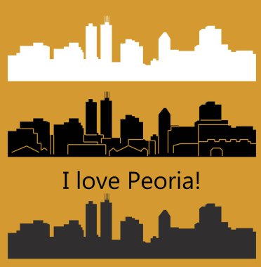 düz şehir siluetleri, basit vektör çizim seti 