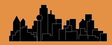 düz şehir silueti, basit vektör çizim 