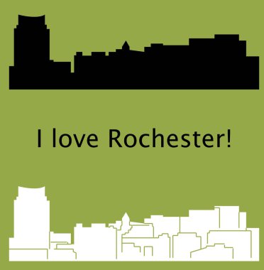 düz şehir siluetleri, basit vektör çizim seti 