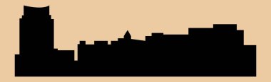 düz şehir silueti, basit vektör çizim 