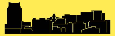düz şehir silueti, basit vektör çizim 