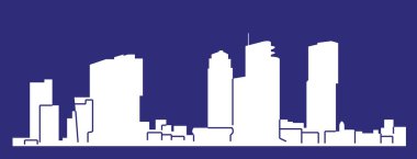 düz şehir silueti, basit vektör çizim 