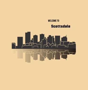 düz şehir silueti, basit vektör çizim 