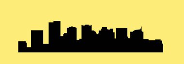 düz şehir silueti, basit vektör çizim 