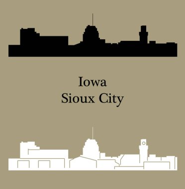 düz şehir siluetleri, basit vektör çizim seti 