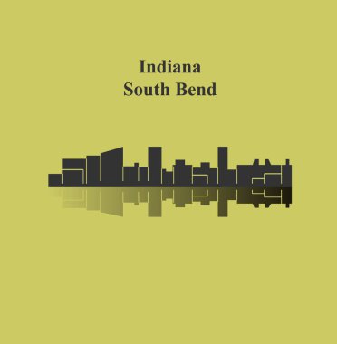 düz şehir silueti, basit vektör çizim 