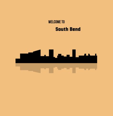 düz şehir silueti, basit vektör çizim 