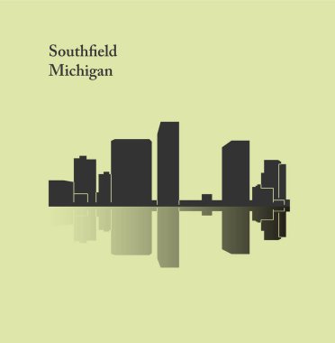 düz şehir silueti, basit vektör çizim 